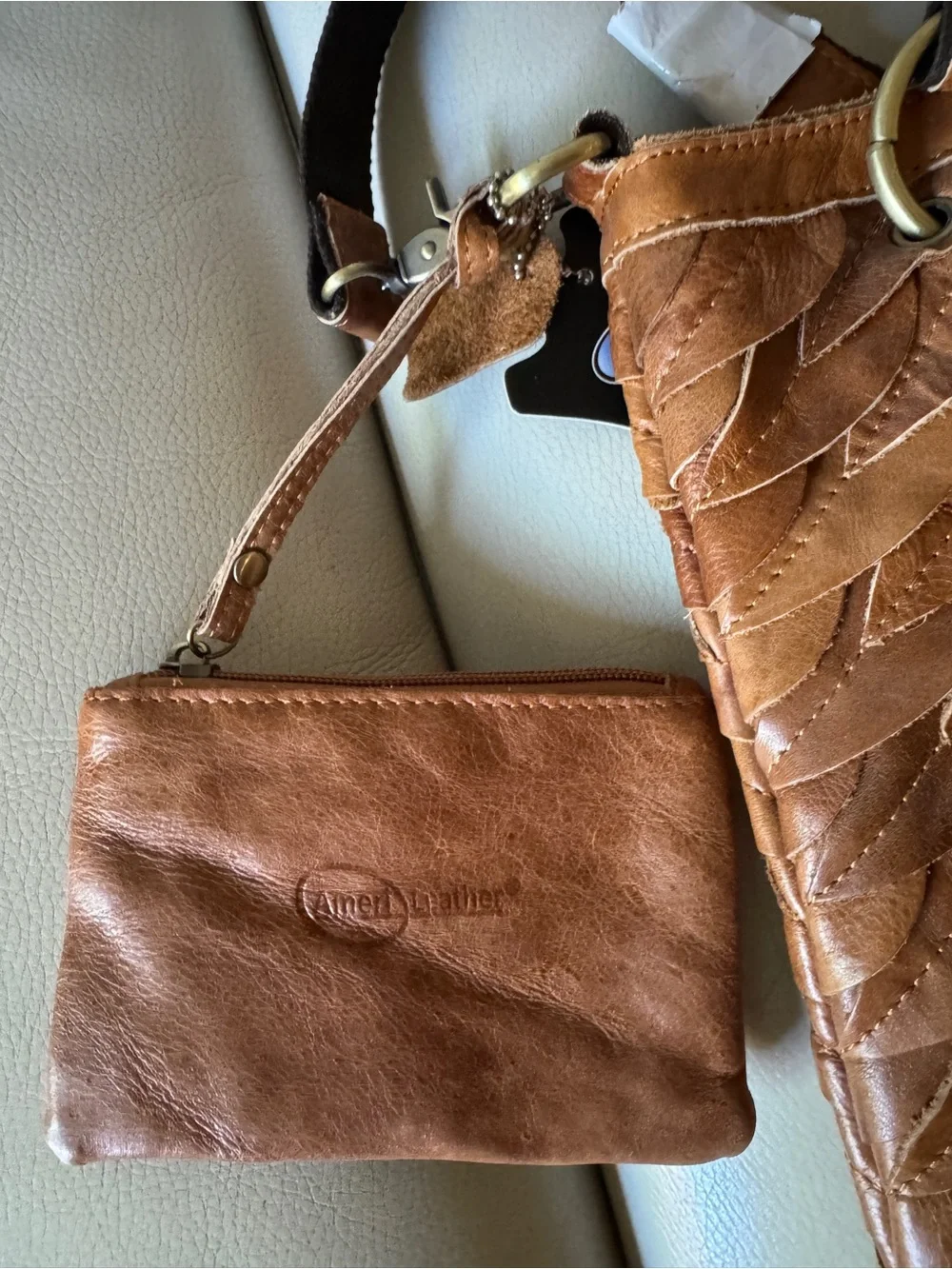 Ameri Leather Sana Leather Convertible Tote Bag